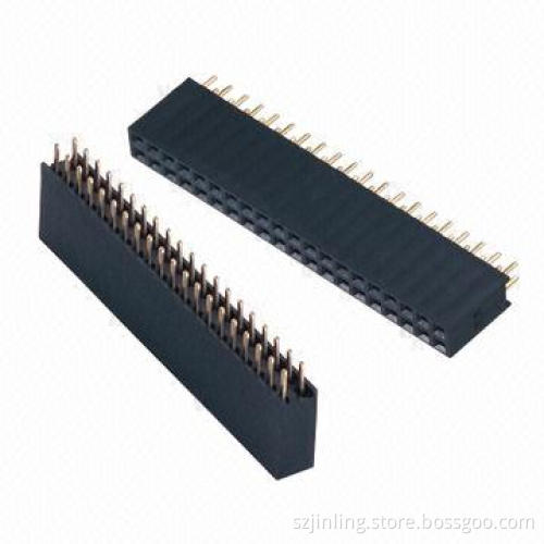 2.54mm Female Headers, 11mm Height, Dual-row DIP, 500V AC Withstanding Voltage